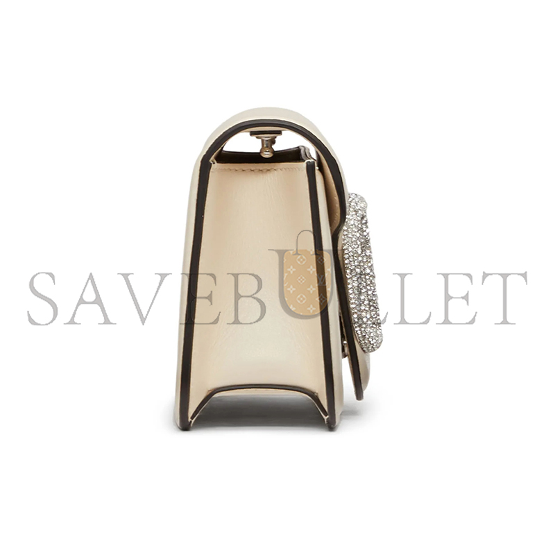 VALENTINO LOCÒ SMALL SHOULDER BAG IN LIGHT IVORY WHITE 1W2B0K53KNT (19*10.5*5cm)
